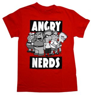 The Simpsons Angry Nerds Funny Cartoon TV Show Adult T Shirt Tee