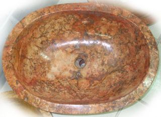 Oval Stone Rock Vessel Vanity Bathroom Sink from Mexico