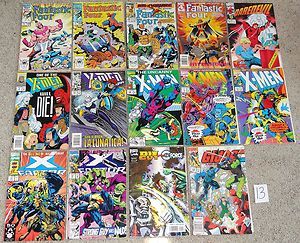 Lot 14 Marvel Comic Books Vtg Fantastic Four x Men x Factor Daredevil 