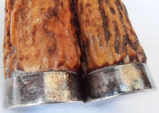 Antique Ornate Sterling Bone Handled Meat Fork Carving Knife Set