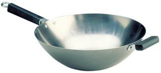   Chen Pro Chef 14 inch Flat Bottom Wok Uncoated Carbon Steel
