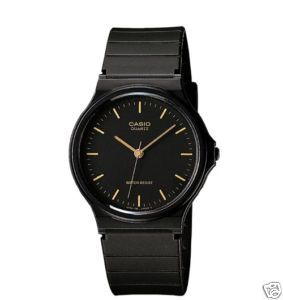 Casio Mens Black Resin Watch Low Ship Water Resistant MQ24 1E