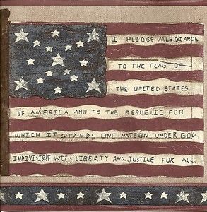 American flag Americana Carol Endres wallpaper border pledge 