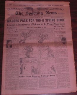 The Sporting News Vintage Issue 1959 Casey Stengel