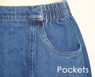 Cathy Daniels Sz M Denim Blue Jean Long Skirt Seamed Pockets Casual 