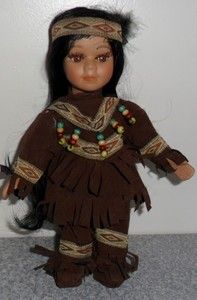 Cathy Collectibles Doll 8 1 2 Porcelain Indian Doll Only 5 000 
