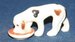vintage tiny miniature bloodhound dog figurine bowl mij