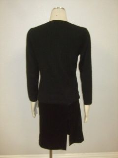 Caslon  100% cashmere Black V neck Winter Wear Petite Sweater 