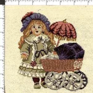 Vintage Betsy McCall Style Baby Doll Baby Carriage Tapestry Fabric 