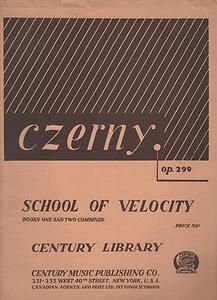 Vintage CZERNY op 299 School of Velocity books one two combined music 