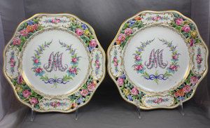 Carl Thieme Dresden Marie Antoinette Cabinet Plate 8 3/4” Pr