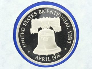 1976 Franklin Mint Limited Edition Official Bicentennial Visit Medal 