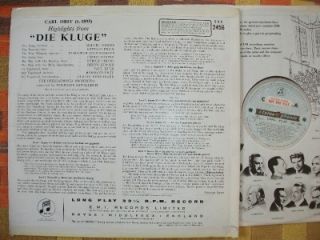   Sample 1st UK T s B s Label Carl Orff Die Kluge Sawallisch