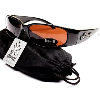 Choppers Sport Motorcycle Sunglasses Black Brown CH1003