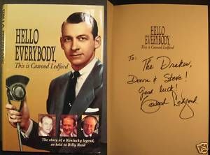 Cawood Ledford Signed Hello Everybody Hardcover Book Kentucky Wildcats 