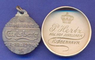 Medal 1906 Carlsberg Brewery Swastika in ORG Box K77