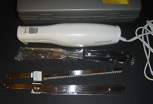 Hamilton Beach Carve n Set Electric Knife and Carving Fork in Case 