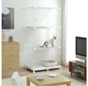  Wire Tower 3 Tier Animal Cage Cat Cage PEC 903 White 2 Cages