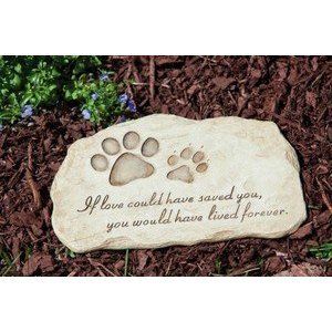 Devotion Grave Outdoor Garden Decor Yard Dog Cat Pet Memorial Stone 