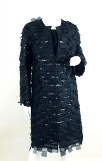 76 143 CAROLINA HERRERA at SOCIALITE AUCTIONS sz10 Black Sequin Dress 