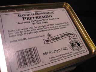 Vintage Tin Can Celestial Seasonings Peppermint Herb Tea