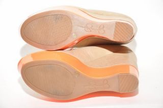 Jessica Simpson Carrack Camel Orange Leather Wedge Pump Women Shoes 
