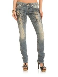 NEW $128 GUESS STARLET SKINNY CARRANZA STUDDED JEANS   TUMBLEWEED WASH 