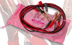 Pink Car Emergency Roadside Jumper Cables Breast Cancer