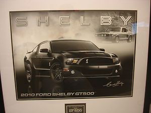 Carroll Shelby Signed Lithograph Print Autograph 2010 Black GT500 