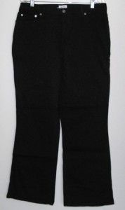 Denim & Co. Modern Waist Stretch Twill 5 Pocket Pants BLACK 16