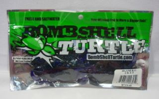 Package of 6 Castalia 3 Bombshell Turtles June Bug Soft Plastic 