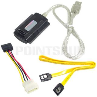 USB 2 0 to IDE SATA CD DVD ROM HD Combo Cable Adapter
