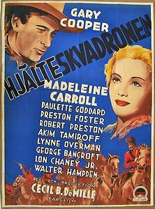   Swedish Poster North West Mounted Police RARE Cecil B DeMille