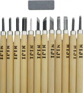 Niji Wood Carving Knives Set 13 PC Quality Steel Includes Sharpening 