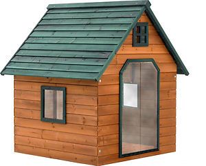 XL x Large Cedar Wood Outdoor Dog House K9 Cabin Door Flaps