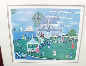 Framed Cate Mandigo Offset Lithograph Signed and Numbered Sun Haven I 