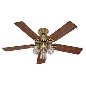   The Sontera 52 Antique Brass Ceiling Fan with Light 22435 New