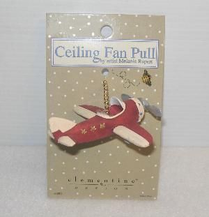 Red Airplane Propeller Ceiling Fan Pull Light Chain Room Decor