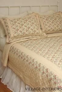 Celina Vintage French Country Floral Chic King Quilt