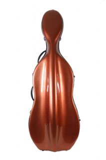 Pro Glass Fiber Hard Cello Case 4 4 Wheels Dark Orange