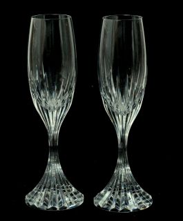 pair of baccarat massena fluted champagne glasses