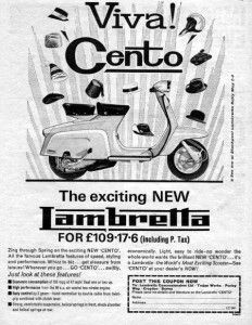 1964 lambretta cento motor scooter original ad