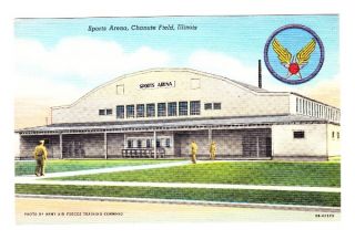 Sports Arena Chanute Field Ill WW2 USAAF Postcard