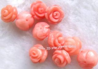 9mm Pink Ocean Coral Floriated Carven Loose Beads 10pcs