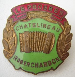   Music Pin Badge Chatelineau Accordion Accordeon Roger Chardon