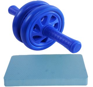Dual Abdominal Exercise Roller Workout Wheel Fitness Trainer Blue