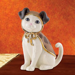 Lenox Puppy Cat Halloween Figurine New Free