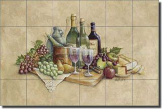 Broughton Wine Grapes Kitchen Ceramic Tile Mural Backsplash 25 5 x 17 