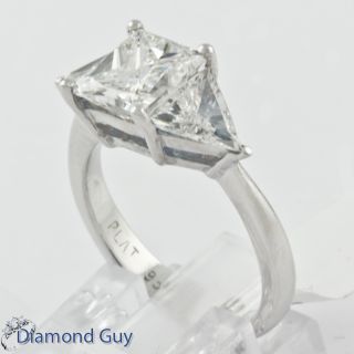 Platinum Diamond Ring Featuring H VVS2 GIA Certified Center Diamond 