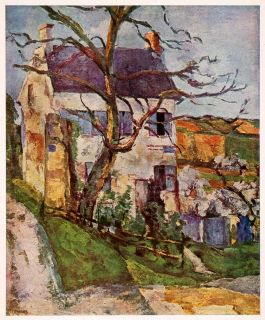   Landscape House Fall Tree Paul Cezanne Painting Art Postimpressionism